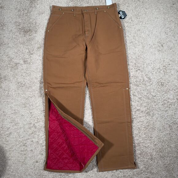 NWT Carhartt Pants B10 Men's 38×34 Insulated Brown Work Pants USA Made - Picture 1 of 5